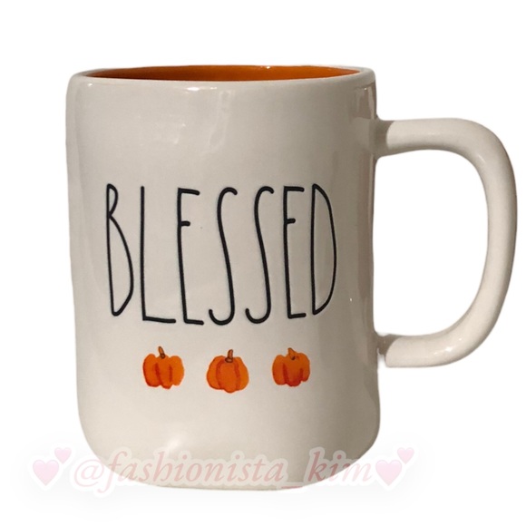 🛍️ Rae Dunn Blessed mug with pumpkin images and orange interior - Picture 5 of 6